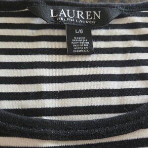 Lauren Ralph Lauren striped Tee, short sleeve, Black / Ivory L/G